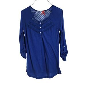 Red Camel Blue 3/4 Sleeve Top Womens Size Extra Small XS